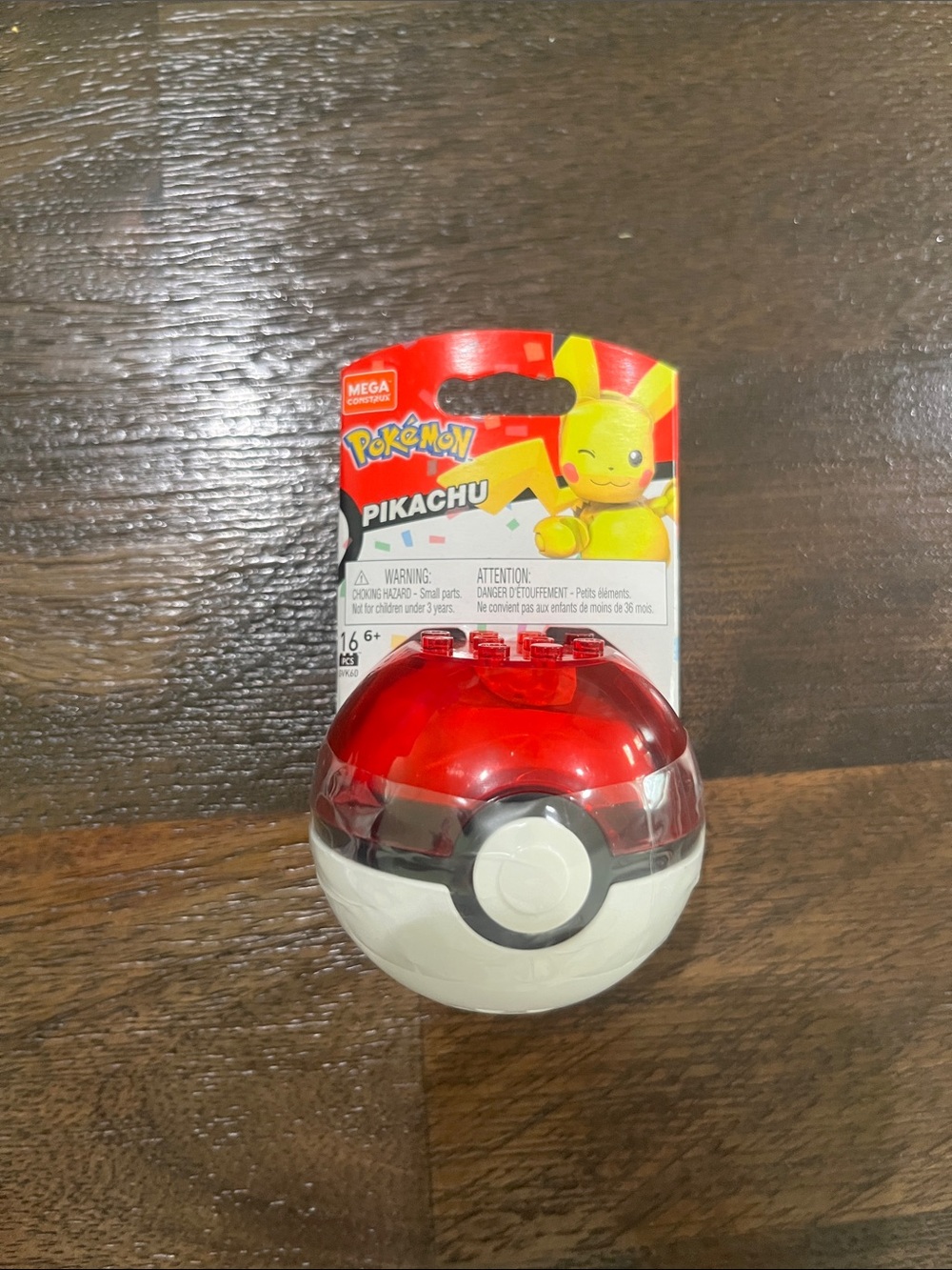 Pokémon Pikachu Poké Ball Capsule Toy Red & White Mega Construx